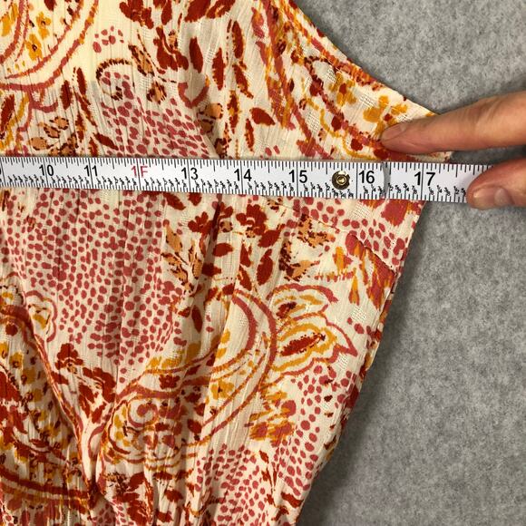 Cynthia Rowley Top Womens Small Orange Blouse Tank Paisley Boho Summer Resort - Picture 5 of 10